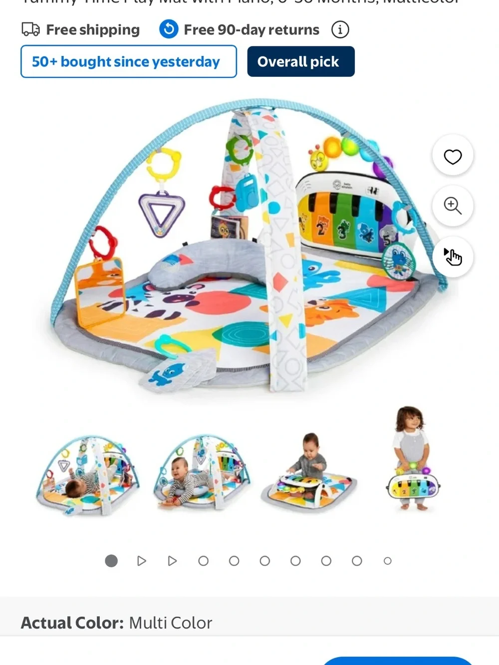 Multi-Color Baby Play Gym with Piano Activity Mat - Baby Einstein